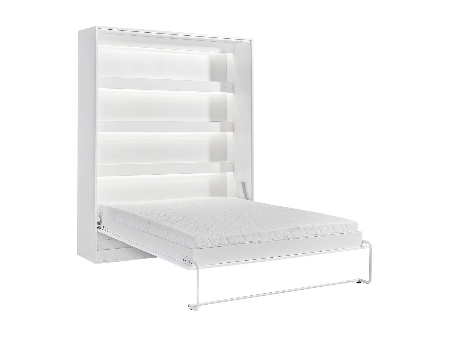 Letto guardaroba verticale perfetto 160x200 che unisce design e funzionalità con materasso Bianco+Nero