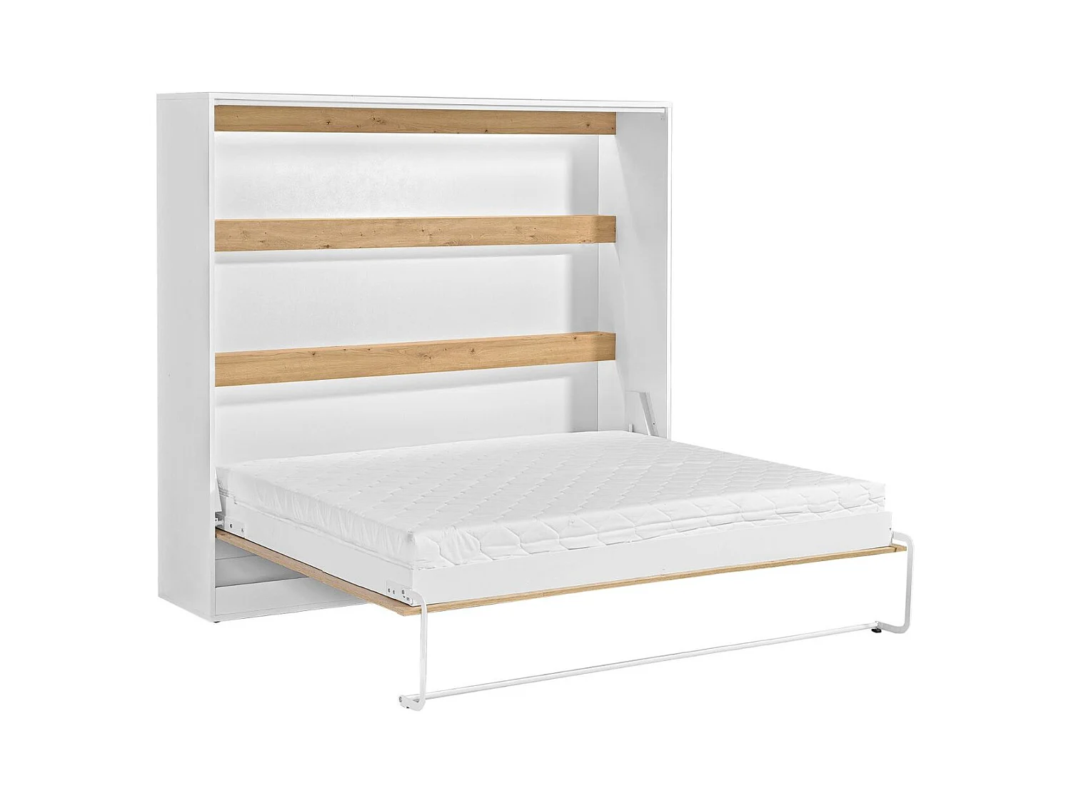 Lit escamotable Perfect 160x200 un horizontal qui allie design et fonctionnalité Chêne + Noir