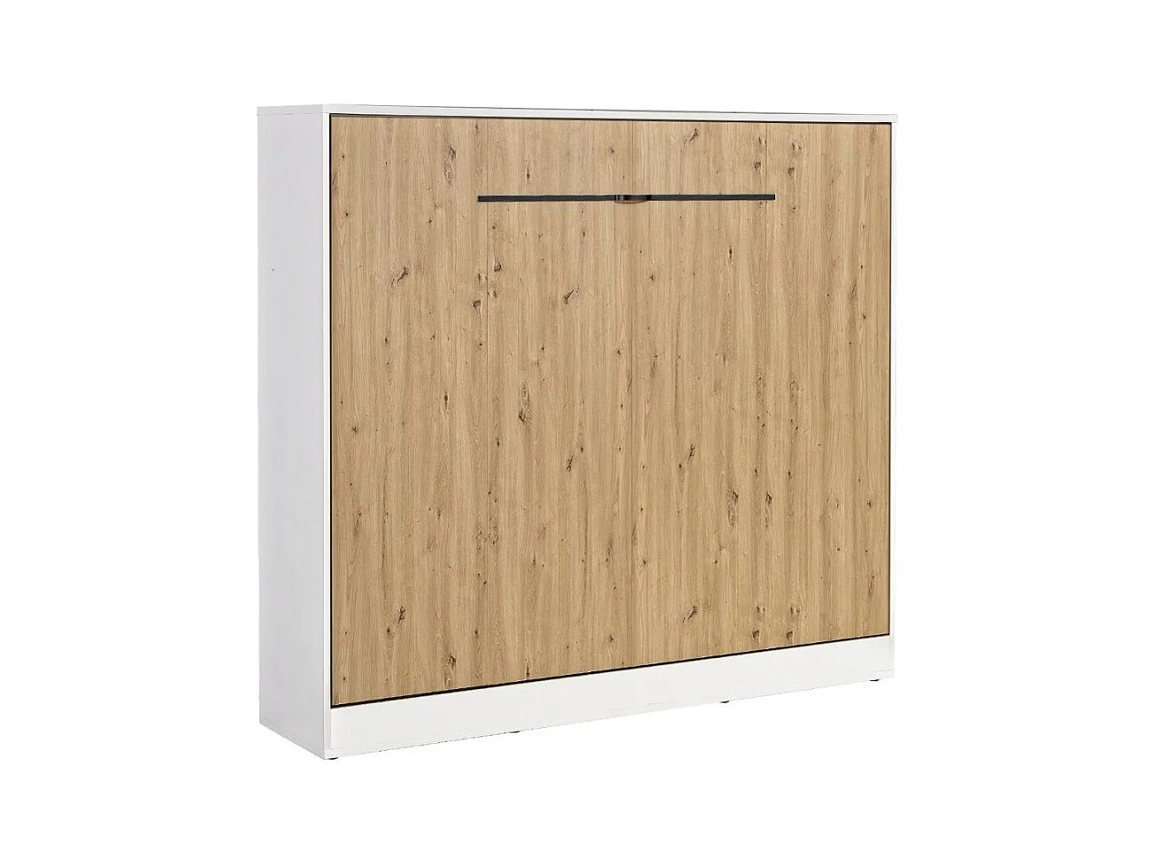 Lit escamotable Perfect 160x200 un horizontal qui allie design et fonctionnalité Chêne + Noir