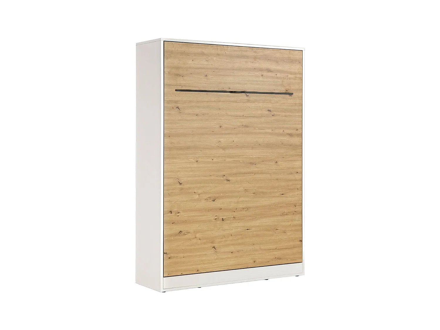 Lit armoire vertical 140x200 parfait qui allie design et fonctionnalité Chêne + Noir