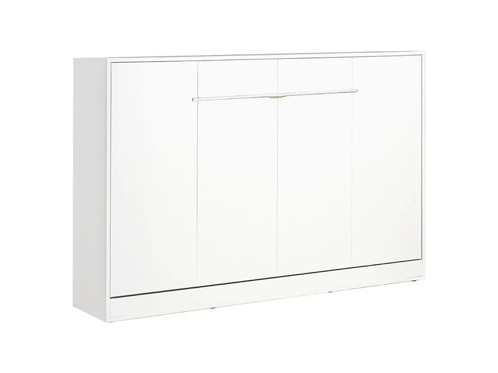 Lit escamotable Perfect 120x200 un horizontal qui allie design et fonctionnalité Blanc