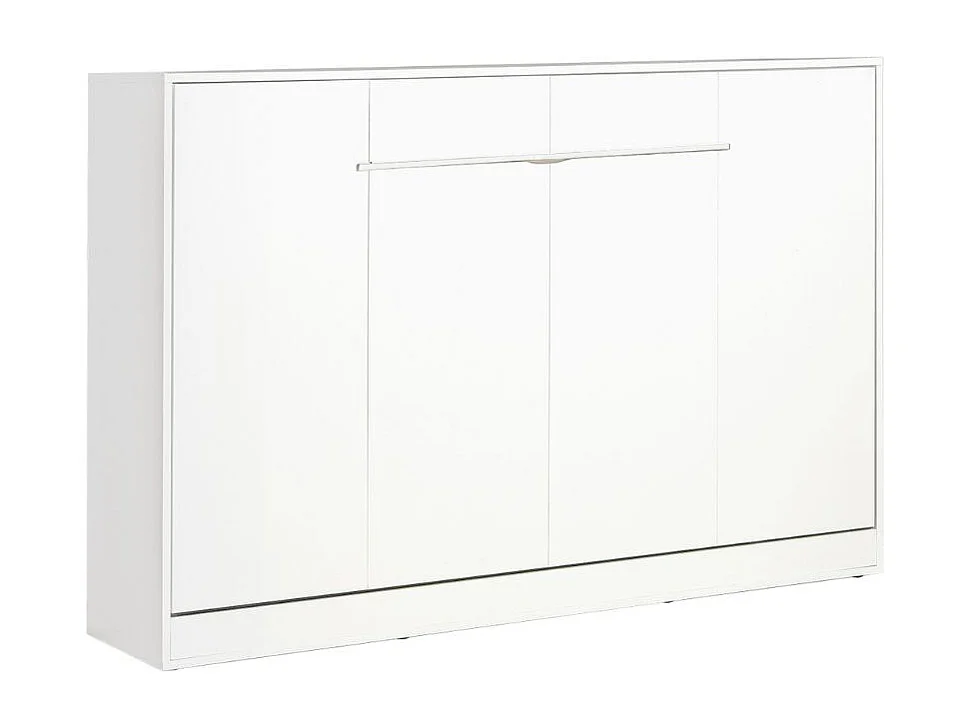 Schrankbett Perfekt 120x200 ein horizontales , das Design und Funktionalität vereint Weiß
