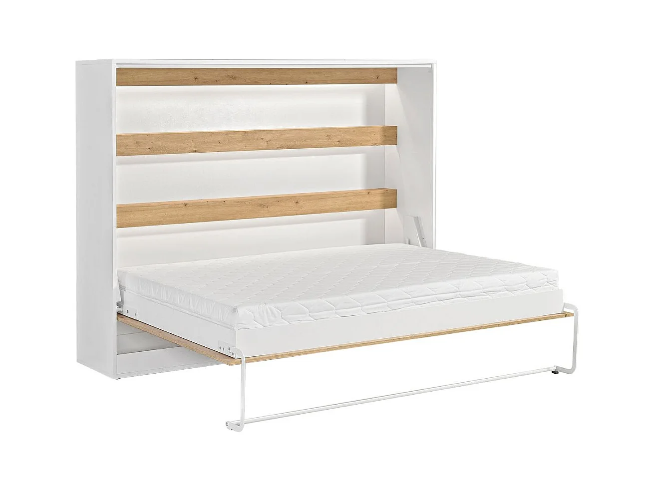 Lit escamotable Perfect 140x200 un horizontal qui allie design et fonctionnalité avec matelas chêne + noir