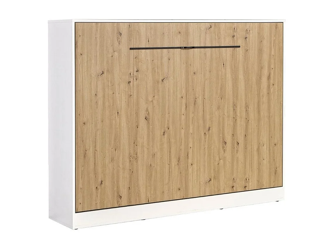 Lit escamotable Perfect 140x200 un horizontal qui allie design et fonctionnalité avec matelas chêne + noir