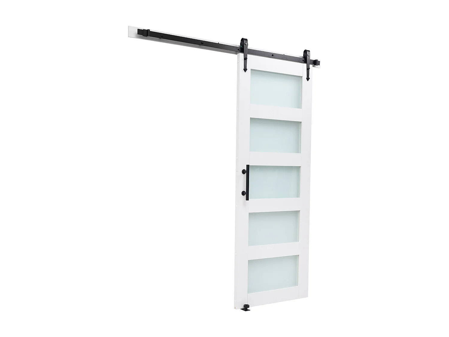 Schuur Schuifdeur SucceBuy, 81.3 x 213.4 cm, van MDF Paneel, Schuifdeurset met Beslagset, Waterdicht PVC Oppervlak