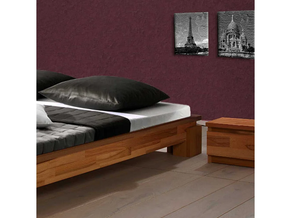 Massivholzbett aus Kernbuche ohne Kopfteil