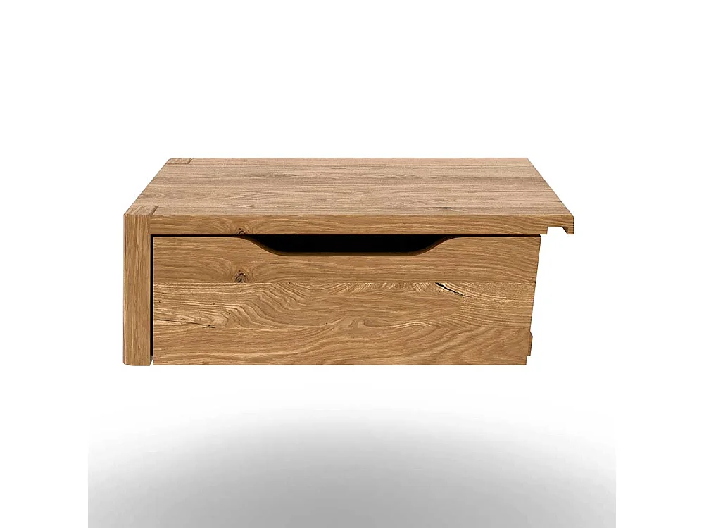 Bett in Wildeichefarben Vierfußgestell aus Holz