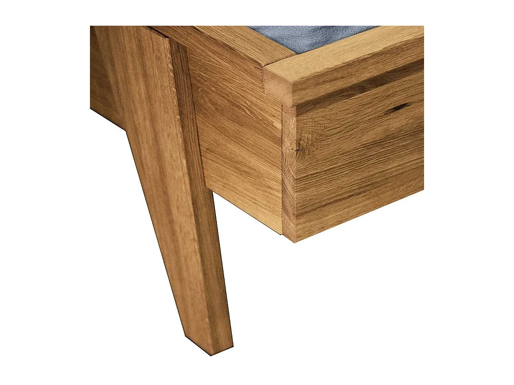 Tiefes Bett aus Wildeiche Massivholz Kopfteil (dreiteilig)