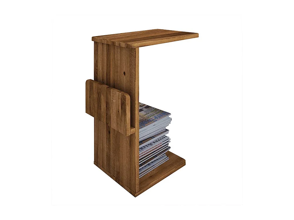 Tiefes Bett aus Wildeiche Massivholz Kopfteil (dreiteilig)