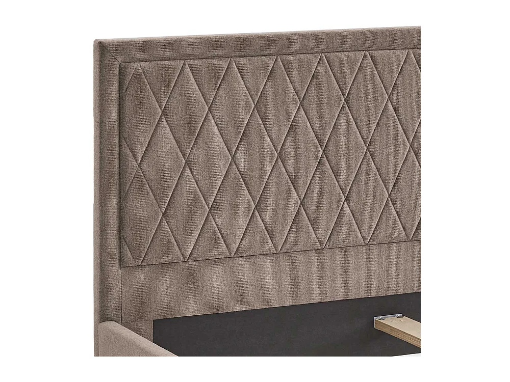 Doppelbett Polster Hellbraun in modernem Design 38 cm Einstiegshöhe