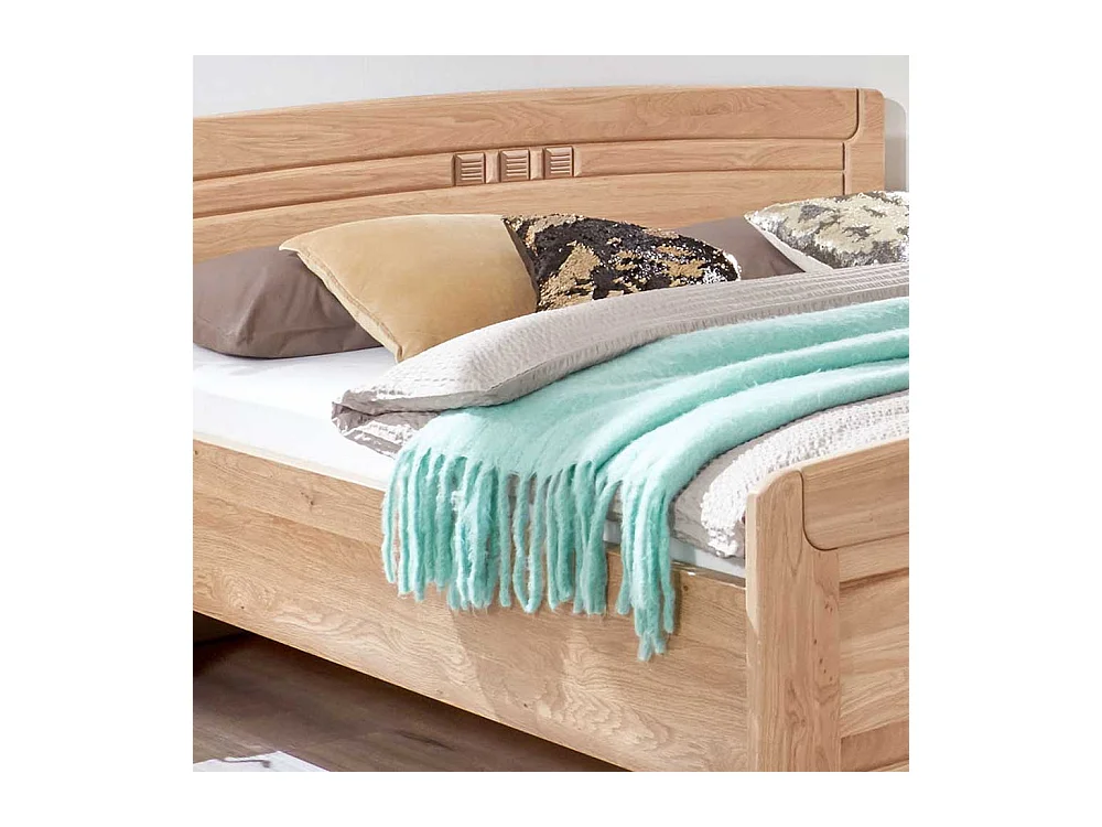 Altersgerechtes Bett aus Eiche teilmassiv LED Beleuchtung (dreiteilig)