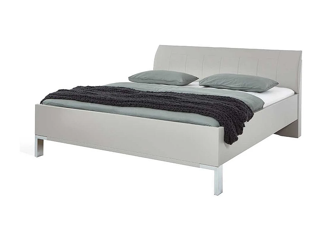 Bettrahmen in Hellgrau Polsterkopfteil