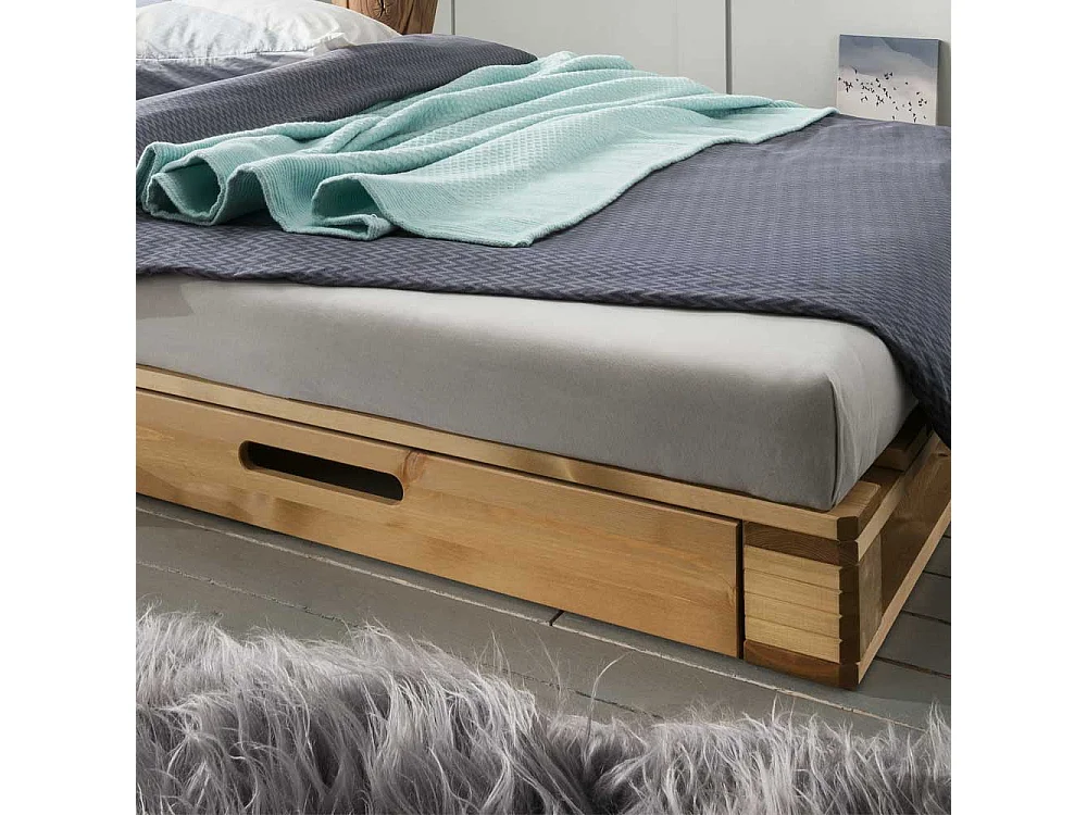 Kiefer Palettenbett mit 14 cm Einstiegshöhe Bettkasten