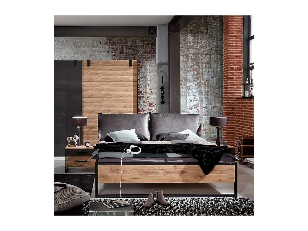 Doppelbettgestell Loft Stil Made in Germany 100 cm hoch