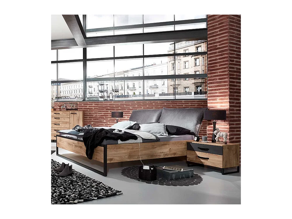 Doppelbettgestell Loft Stil Made in Germany 100 cm hoch