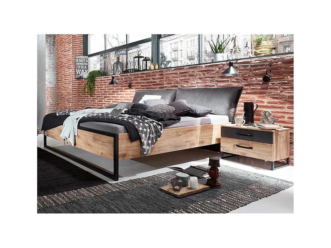 Doppelbettgestell Loft Stil Made in Germany 100 cm hoch