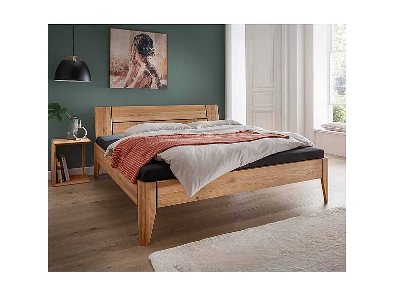 Doppelbett Bettgestell aus Wildeiche Massivholz stabverleimt