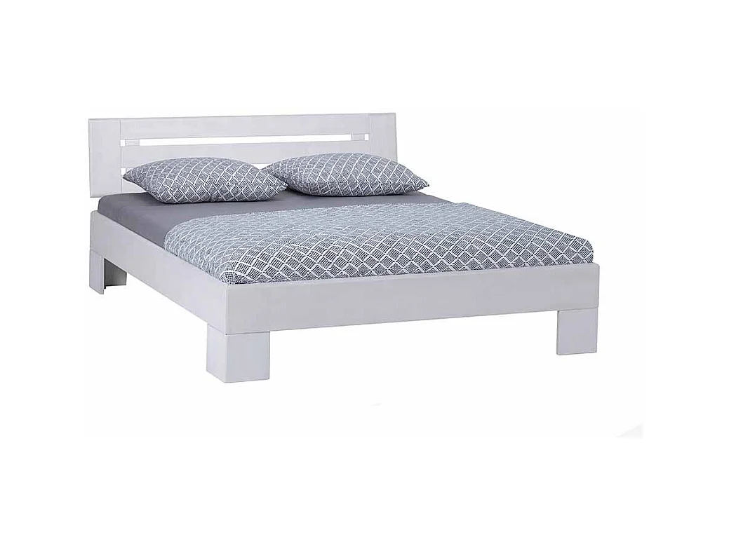 Holzbett in Weiß lackiert Buche massiv