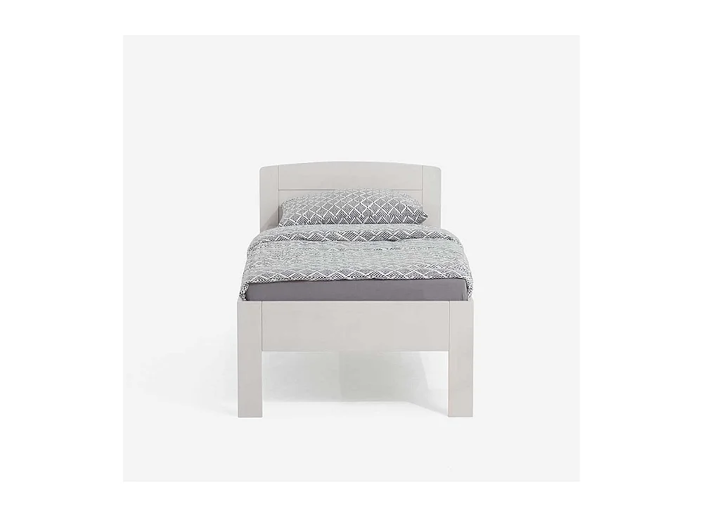 Einzelbett in Weiß Buche massiv