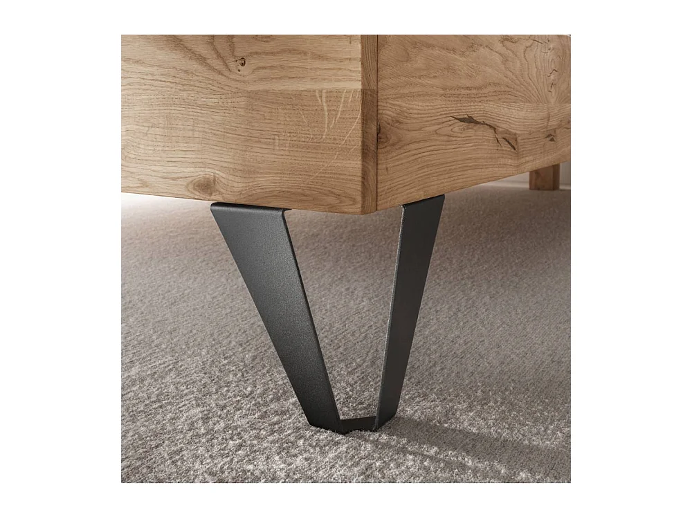 Doppel Bett Echtholzbett 90 cm Kopfteil mit Fußgestell aus Metall