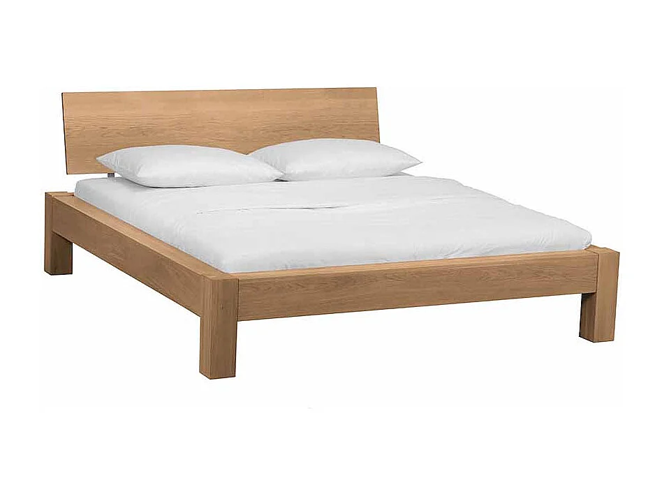 Singlebett aus Wildeiche massiv Honigfarben geölt