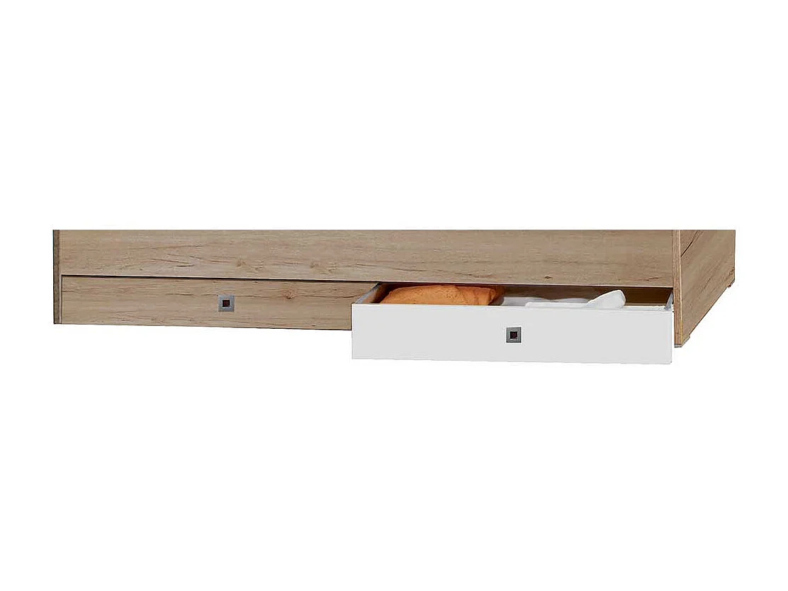 Jugendzimmerbett Made in Germany Eiche San Remo und Weiß