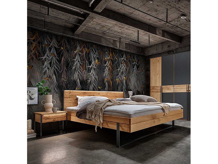 B gelgestell Doppelbett Wildeiche im Industrie und Loft Stil optionale ...