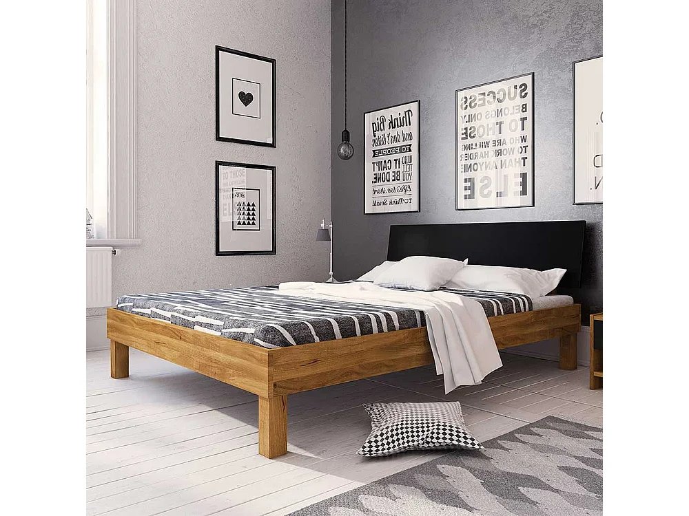 Doppelbett in Wildeichefarben Schwarz