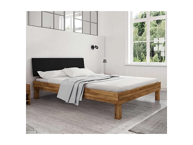 Doppelbett in Wildeichefarben Schwarz