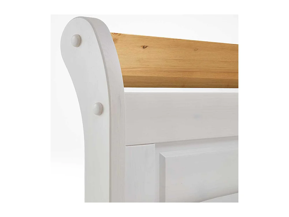 Doppelbett in Weiß Kiefer teilmassiv
