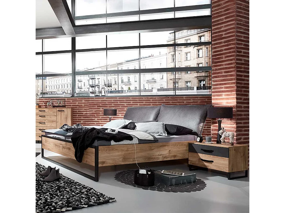 Doppelbettgestell Loft Stil Made in Germany 100 cm hoch