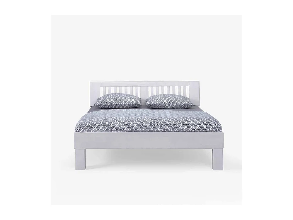 Massivholzbett in Weiß lackiert Buche