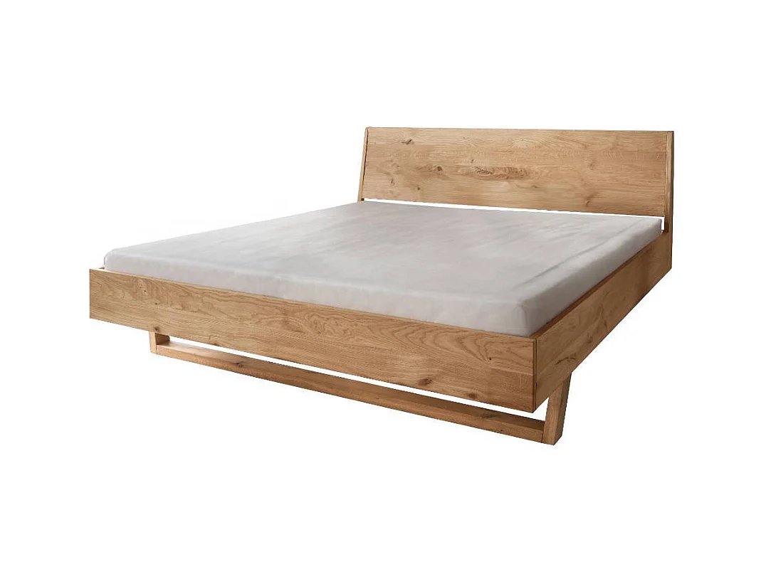 Doppelbett Holzbett in Wildeichefarben Kufengestell aus Holz