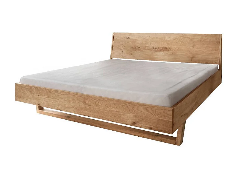 Doppelbett Holzbett in Wildeichefarben Kufengestell aus Holz