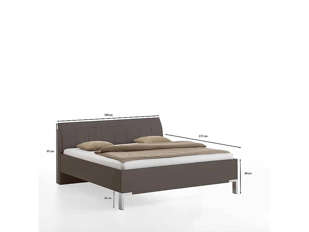 Doppelbett Bettgestell in Braun mit 48 cm Einstiegshöhe