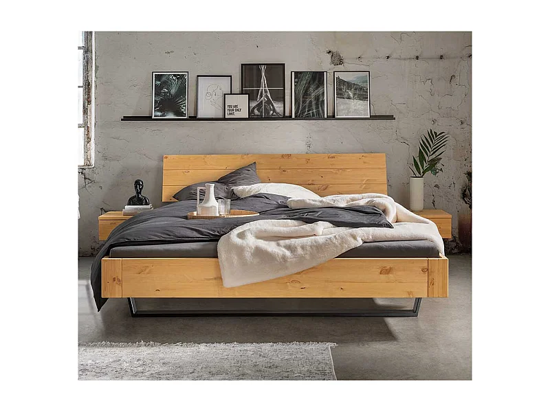 Doppelbett Kufenbett aus Kiefer Massivholz gelaugt