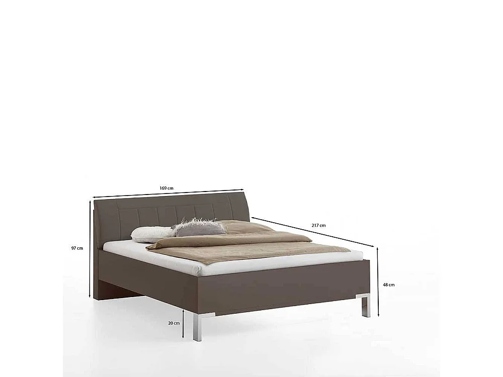 Doppelbett Bettgestell in Braun mit 48 cm Einstiegshöhe