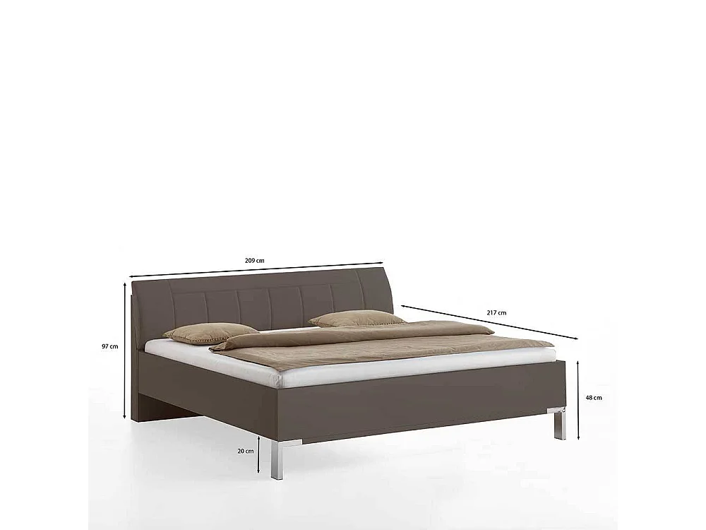 Doppelbett Bettgestell in Braun mit 48 cm Einstiegshöhe