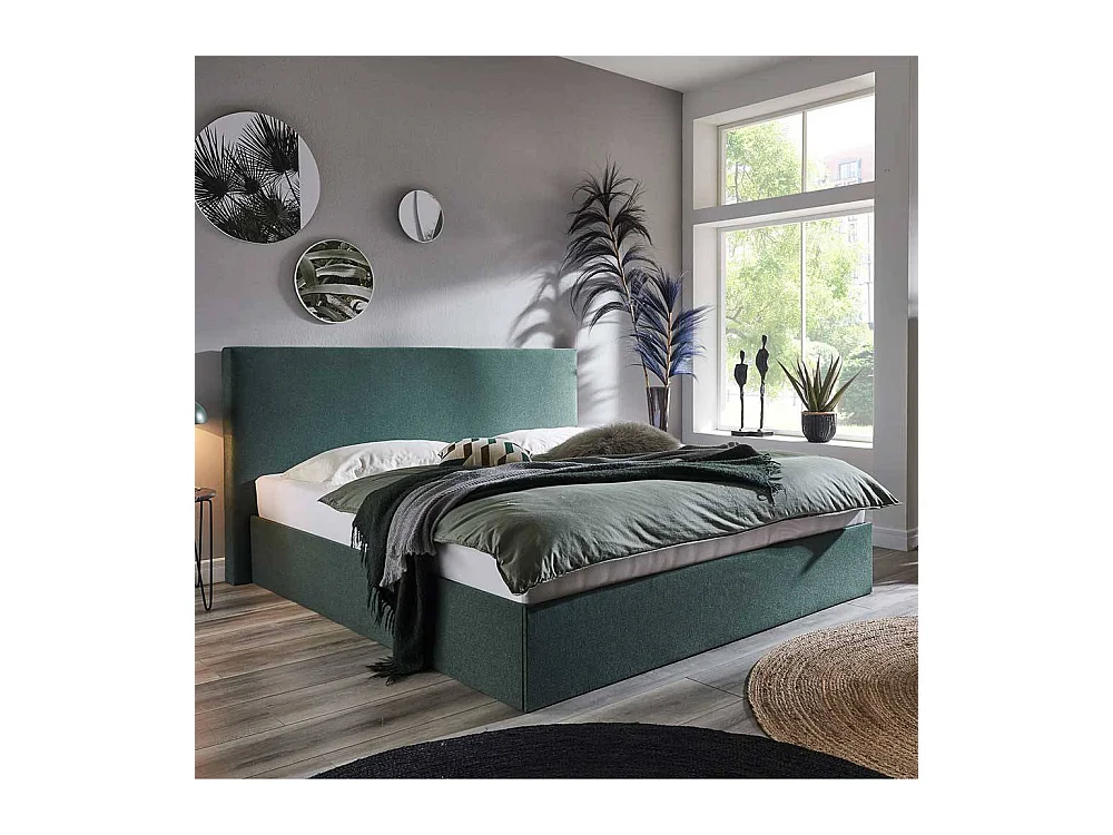 Doppelbett Polster Dunkelgrün Stoff 160x200 cm 180x200 cm