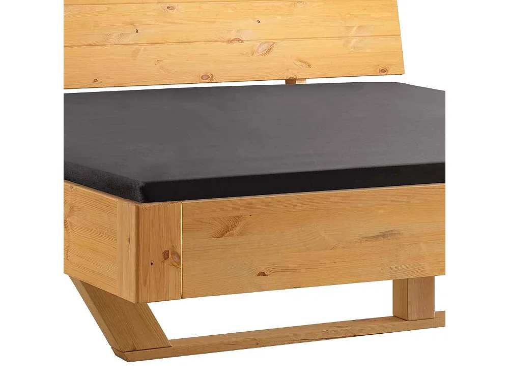 Doppelbett Massivholzbett auf Kufen in Kiefer Laugenfarben