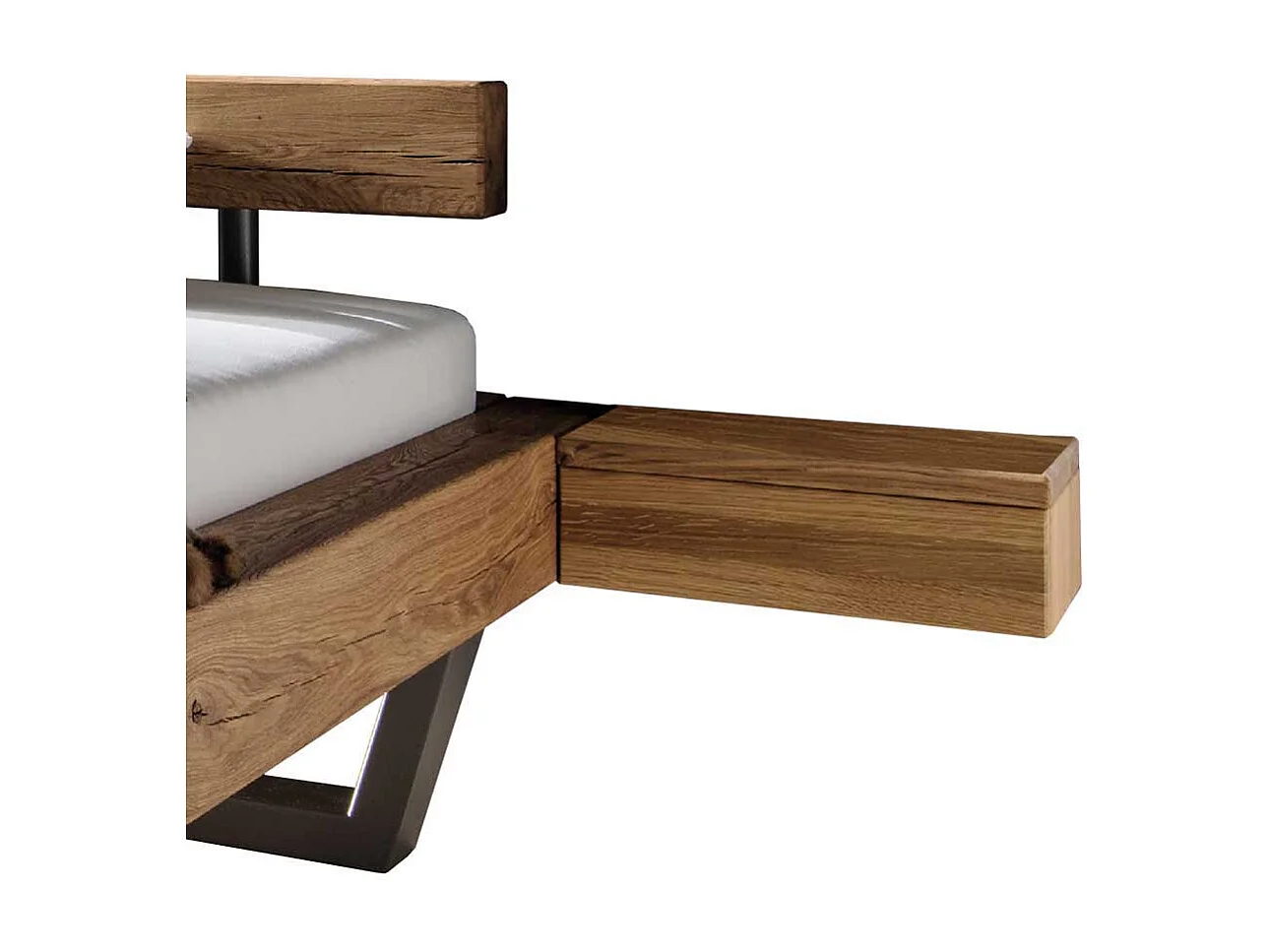 Massiv Balkenbett aus Wildeiche geölt kaufen (dreiteilig)