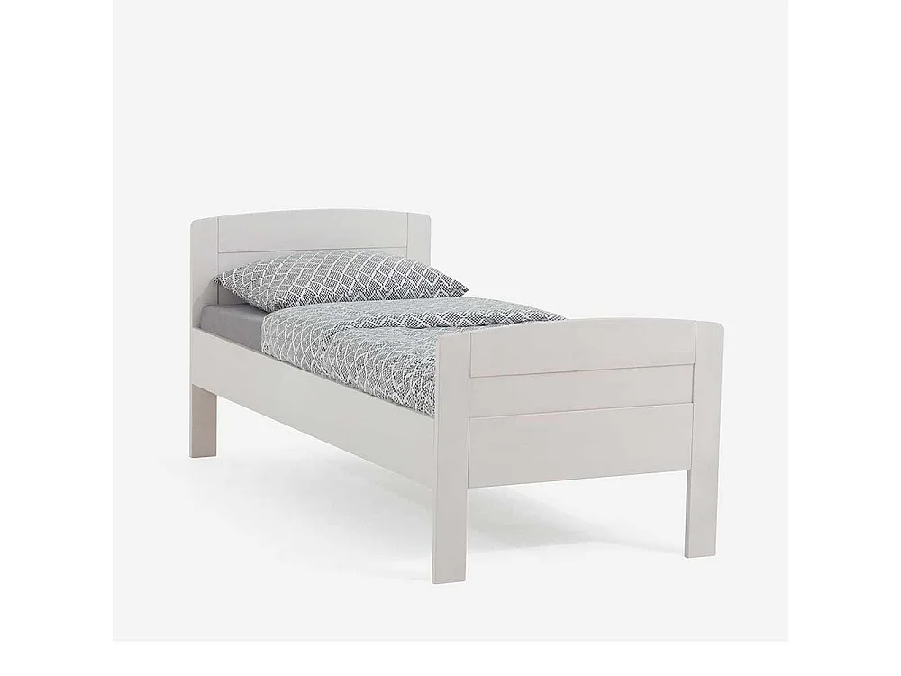 Komfortbett in Weiß Buche massiv Nachttisch (zweiteilig)