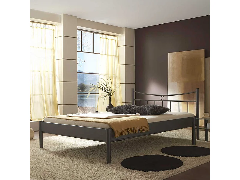 Futonbett mit 4-Fuß Gestell Anthrazit