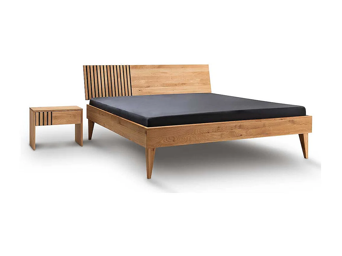 Massivholz Bettgestell in modernem Design 45 cm Einstiegshöhe