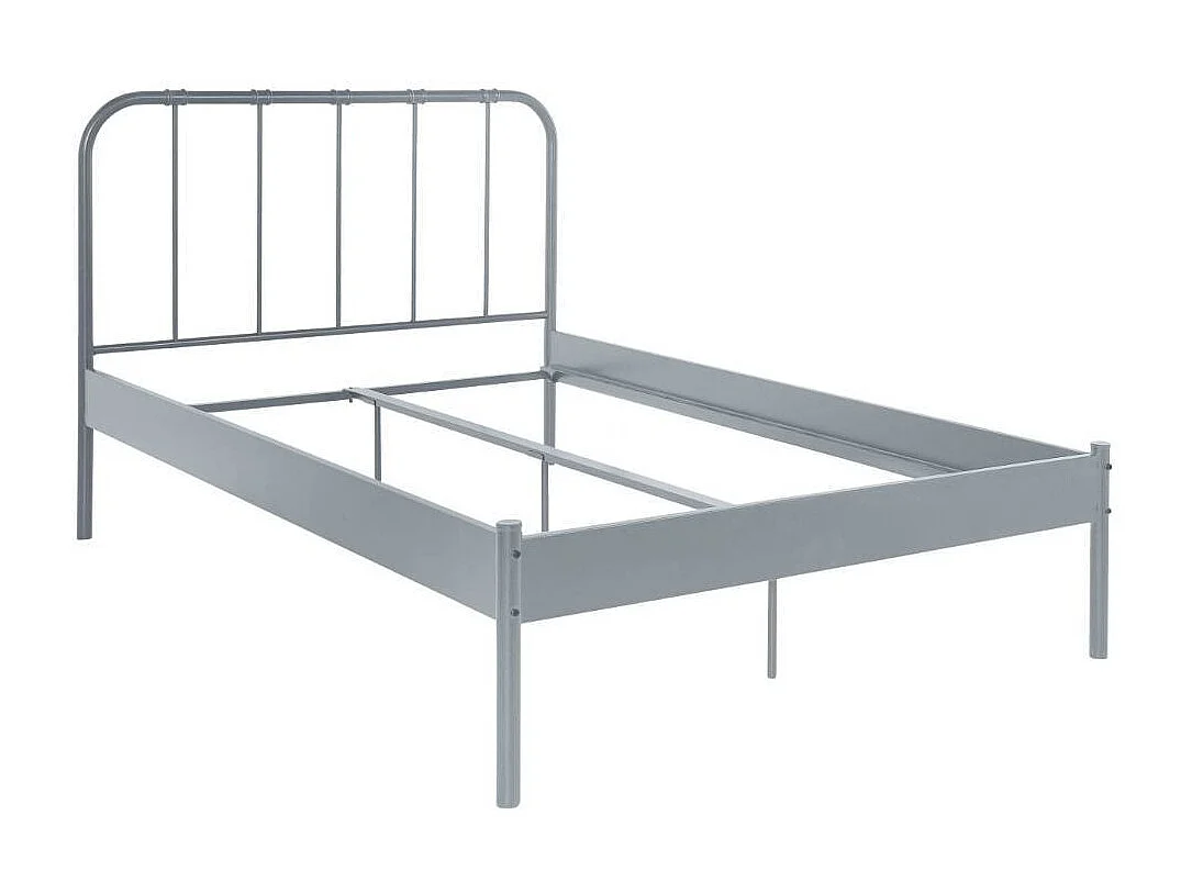 Doppelbett Metallbett in Grau mit Mittelsteg