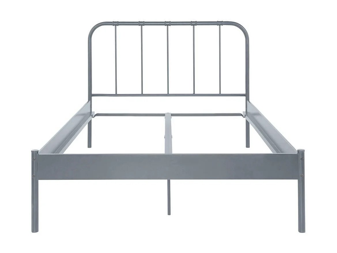Doppelbett Metallbett in Grau mit Mittelsteg