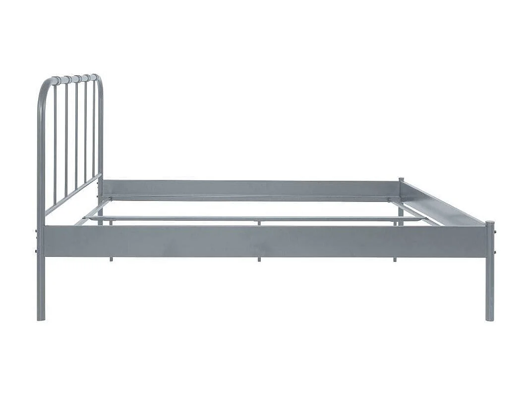 Doppelbett Metallbett in Grau mit Mittelsteg