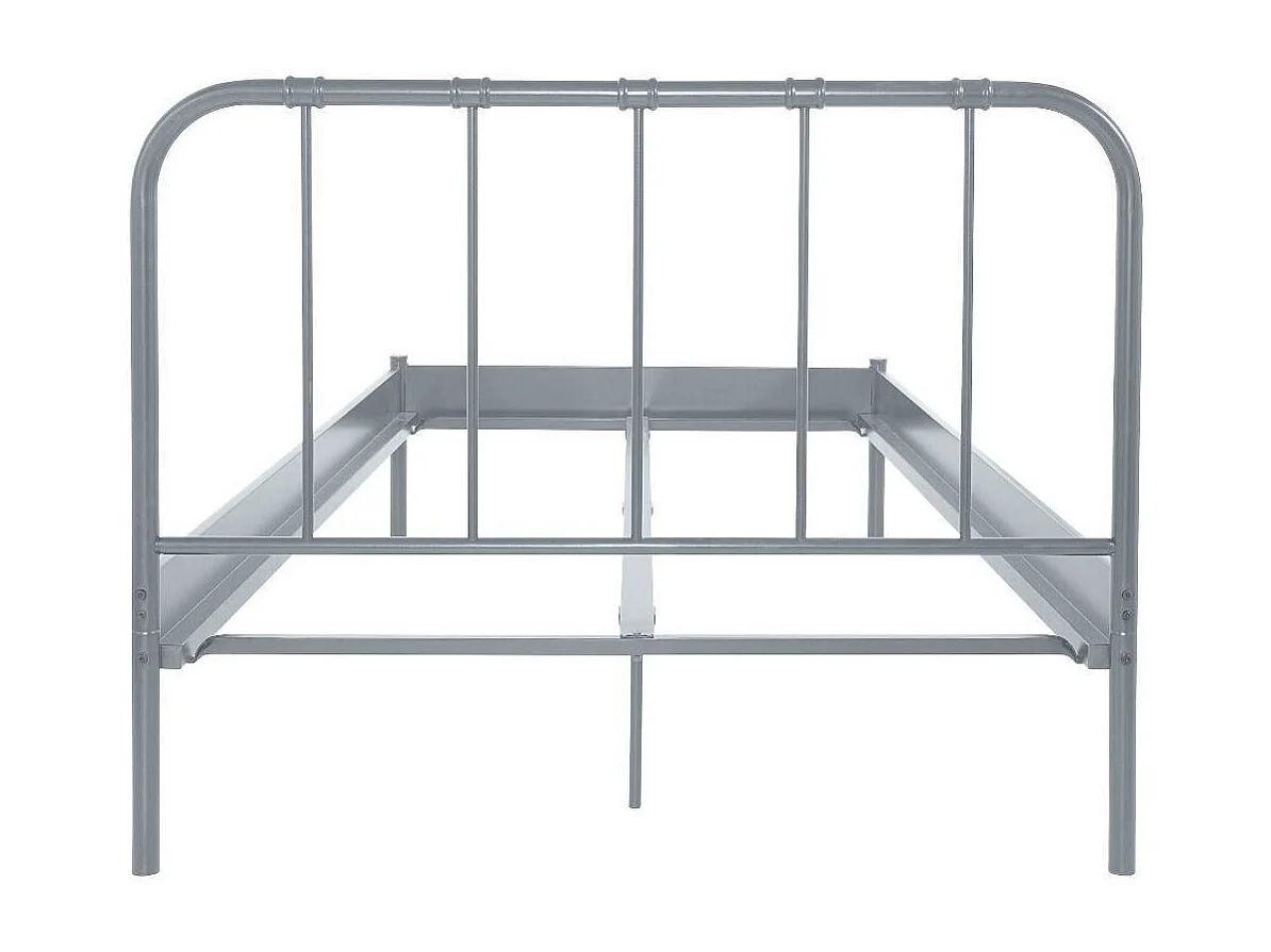 Doppelbett Metallbett in Grau mit Mittelsteg