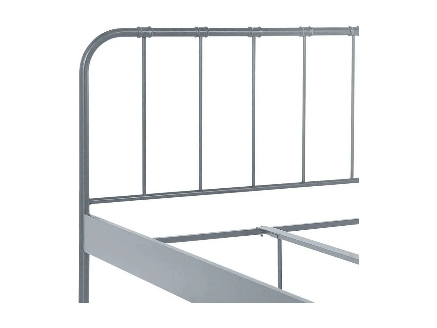 Doppelbett Metallbett in Grau mit Mittelsteg