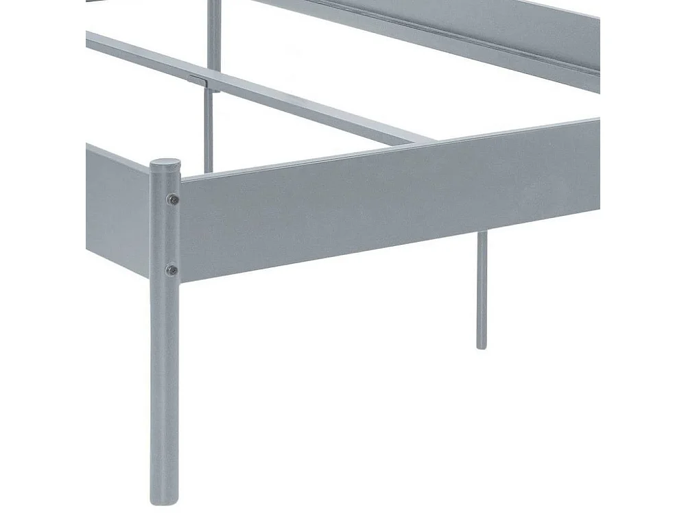Doppelbett Metallbett in Grau mit Mittelsteg